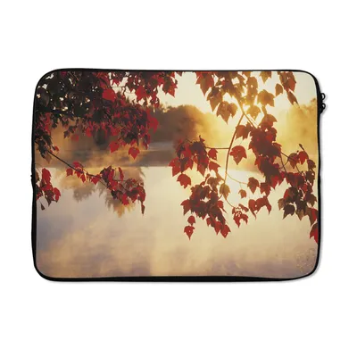 Produktbild von MuchoWow® Laptop Hülle 13 Zoll Baum - Rot - Herbst Laptoptasche - Laptophülle - Sleeve - Rundumschutz