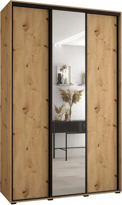 Produktbild von MEBLE KRYSPOL Davos 3 Schrank, drei Türen - 235,2x150x45 cm - Artisan  Artisan Schwarz