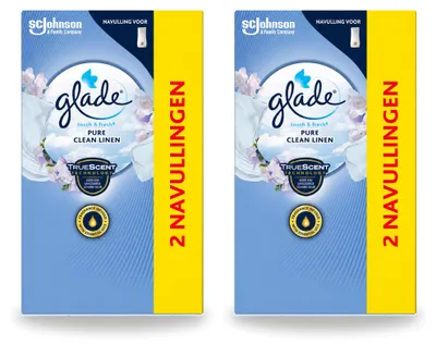 Image de 2 recharges Glade Touch & Fresh, parfum "Pure Clean Linen" - 10 ml - Pack économique - 2 pièces