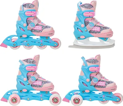 Produktbild von 4in1 Inlineskates/Triskates/Rollschuhe/Schlittschuhe Raven Etta 30-33 verstellbare Größe