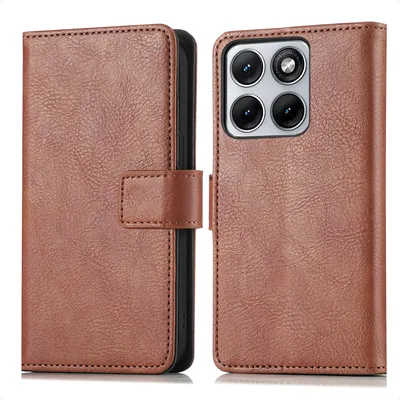 Zdjęcie produktu dla imoshion Luksusowe etui typu bookcase do telefonu Motorola Edge 70 Fusion – brązowe