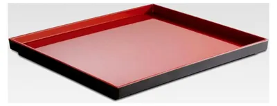 Produktbild von GN 1/2 Tablett "ASIA PLUS", 32,5 x 26,5 cm, Höhe 3 cm, Melamin, schwarz matt/rot glänzend