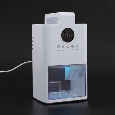 Zdjęcie produktu dla Odwilżacz powietrza elektryczny - kompaktowy model - wyświetlacz LED - zbiornik na wodę o pojemności 1 litra - biały