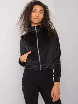 Produktbild von Rue Paris Sweatshirt mit Reißverschluss für Frauen Belare schwarz S/M