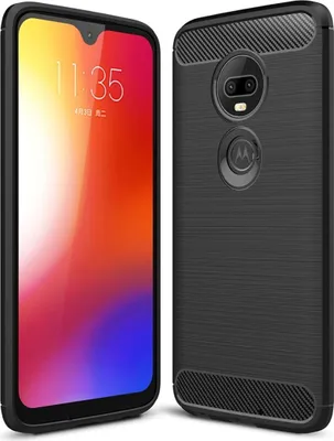 A split image showing the front of a smartphone with a colorful screen and the back of a black phone case.