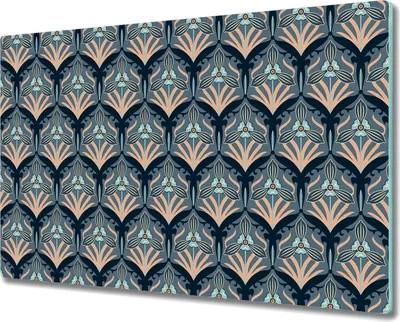 Produktbild von Glas-Herdabdeckplatte Glaskeramikkochfeld-Abdeckung Spritzschutz - 80x52 cm - Vintage Blüten gold