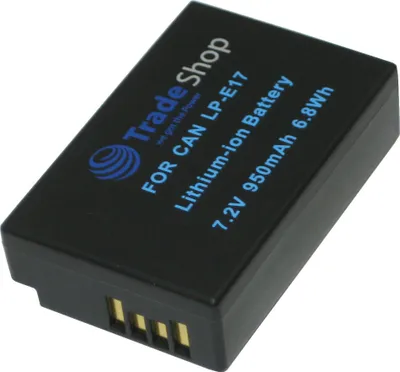 Produktbild von Trade-Shop Li-Ion Akku 950mAh Ersatz Batterie ersetzt Canon LP-E17 passend für Canon EOS 200D 750D 760D 77D 8000D 800D