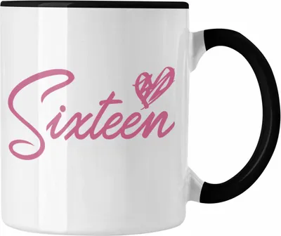Produktbild von Trendation - 16. Geburtstag Tasse Geschenk Mädchen Geschenkidee Lustig Spruch 16 Geschenke Geschenkideen zum 16 Bday 16er Witzig (Schwarz)