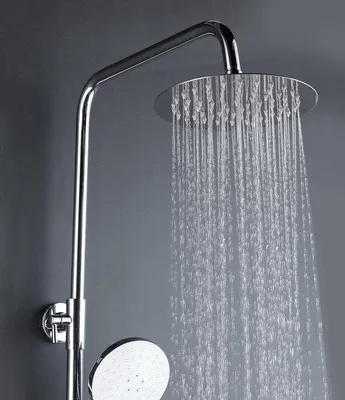 Obrázok produktu pre Kruhový sprchový systém, 20 cm, dažďová sprcha, nastaviteľná rukoväť, 3 druhy prúdu, dažďová sprcha bez vodovodnej batérie