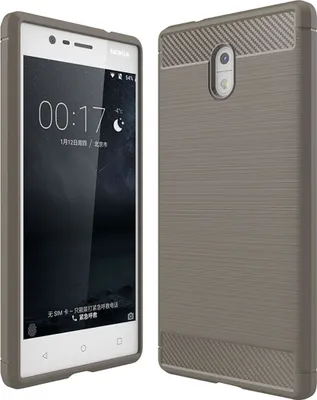 Zdjęcie produktu dla Nokia 3 TPU Case Carbon Fibre Optic Brushed Protective Cover Grey