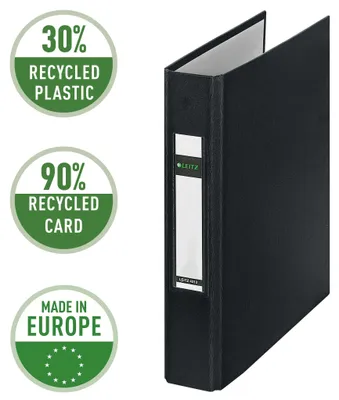 Produktbild von Leitz Ringbuch A5 2 Ringe 25mm Schwarz 42130095 Ordner Büroablage