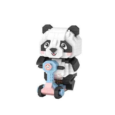 Produktbild von LOZ Klemmbausteine Panda mit Roller, Diamond Blocks, 320 Teile, Modell 8801