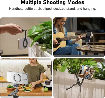 Produktbild von Magnetisches Telefonstativ, faltbarer Handyständer, Selfie-Stick, Aluminiumlegierung, rutschfest, multifunktional