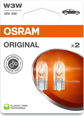 Obrázek produktu pro 2 OSRAM ORIGINAL LINE W3W Lampen mit Glasquetschsockeln 22lm