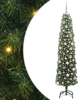 Productafbeelding van Maison Exclusive - Kunstkerstboom met 300 LED-lampjes, inclusief voet, groen, 180 cm