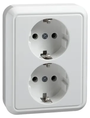 Produktbild von ELSO Riva Schuko Voll 235404 2fach reinweiss