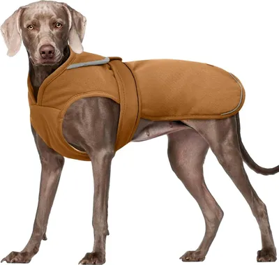 Produktbild von Leinwand Hund Wintermantel Fleecejacke für Kleine Mittelgroße Welpen wasserdicht XS-3XL Braun