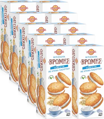 Produktbild von Cookies Doppelkekse gefüllte Hafer-Kekse mit Joghurt-Creme 1800g aus Griechenland