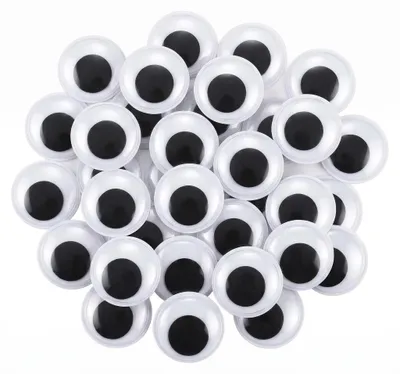 Produktbild von Wackelaugen selbstklebend - 1280 Stück in 14 Größen von 4-24 mm sowie 40 Stück in 40 mm - Bastelbedarf für DIY, Scrapbooking, Puppen und Kuscheltiere