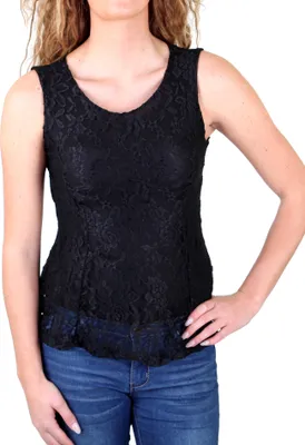 Produktbild von Madonna Top Damen "DOTTA" Faded Spitze mit Rücken-Reißverschluss MF-741403 Schwarz S