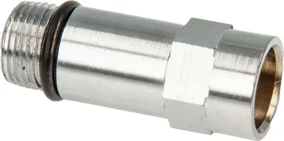 Produktbild von tecuro Adapter für Sanitärschlauch Anschlussrohr mit Innengewinde M10x1 auf Außengewinde M12x1, MS-verchromt