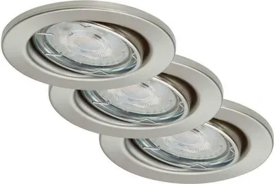 Produktbild von 3 x Briloner LED Einbaustrahler Nickel-matt IP23 5,5W GU10 460lm warmweiß 3000K dimmbar schwenkbar