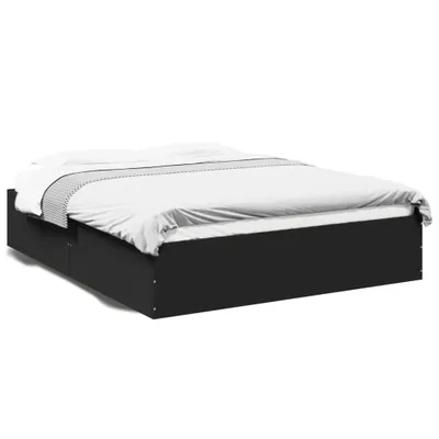 Immagine prodotto di vidaXL Struttura letto nera 150x200 cm in materiale ligneo