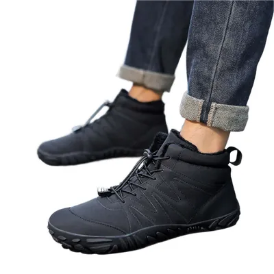 Produktbild von Barfußschuhe Winter Warm Gefüttert Winterschuhe für Herren & Damen, Winterstiefel, Schwarz, Größe: 44