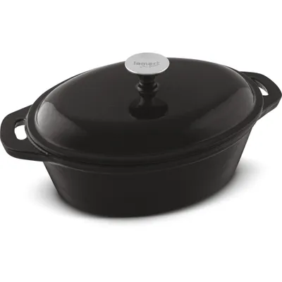 Obrázek produktu pro LAMART LT1210 Hrnec, vnitřní a vnější smaltovaná vrstva odolává odření a praskání, odolnost vůči vysokým teplotám do 280°C, Litina, černá, objem: 3,6 L