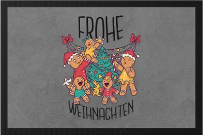 Produktbild von Frohe Weihnachten Fußmatte Weihnachten Familienzeit Weihnachtsbaum Geschenke Geschenkidee Happy Family