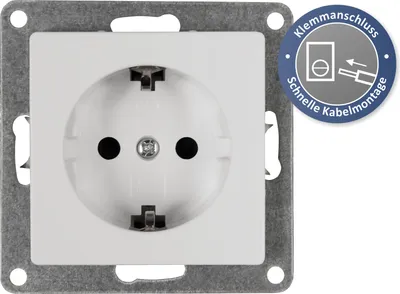 Produktbild von Schutzkontakt-Steckdose McPower "Cup", 250V/16A, UP, Klemmanschluss, weiß, poliert / Hochglanz