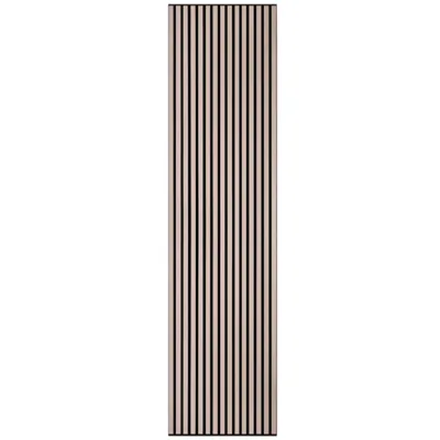 Image de Panneau mural en bois LP Projekt 240 x 60 cm | Panneau acoustique 3D moderne pour pièces et bureaux | Panneau mural décoratif couleur saumon pastel, idéal pour une décoration murale