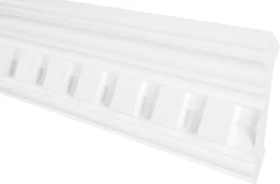 Produktbild von GRAND DECOR Stuckleisten Decke Barock Stil, PolyurethanHartschaum weiß - 2m Deckenleisten gemustert Dekorbau Deckenabschlussleisten Nachbildung (10 Meter C710)