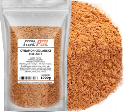 Zdjęcie produktu dla CYNAMON CEJLOŃSKI MIELONY 1kg Oryginalny Cejlon naturalny jakość Kol-Pol