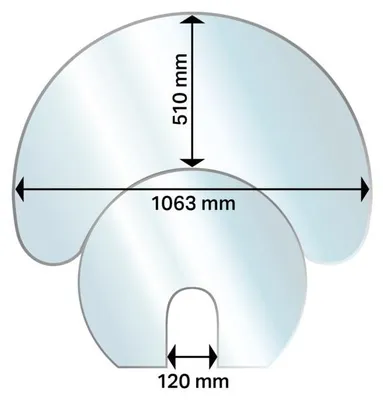 Produktbild von Aduro Glasbodenplatte, Halbmond, 53119, Funkenschutzplatte