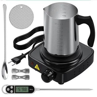 Kerzenherstellung-Set, 900 ml Edelstahl-Gießtopf, inkl. Thermometer