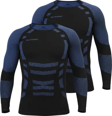 Produktbild von normani 2 x Thermooberteil Langarm Shirt Skiunterwäsche für Herren