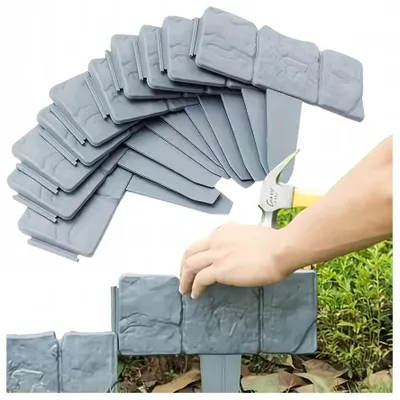 Produktbild von Garten-Palisaden-Rasenkanten, grauer Spaltstein, 250 cm