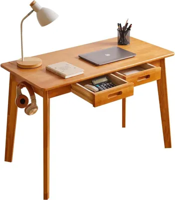 Immagine prodotto di Scrivania in legno con cassetto e appendiabiti 100x50x75cm colore ciliegio