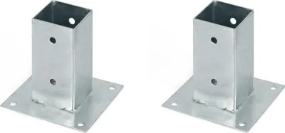Immagine prodotto di Alberts, 2 boccole a vite per pali quadrati in legno, 71x71 mm, zincate a caldo, da avvitare