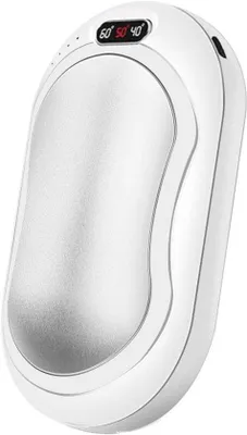 Imagen del producto de Calentador de manos eléctrico con indicador de temperatura: 10.000 mAh, portátil y reutilizable, ideal para los días fríos
