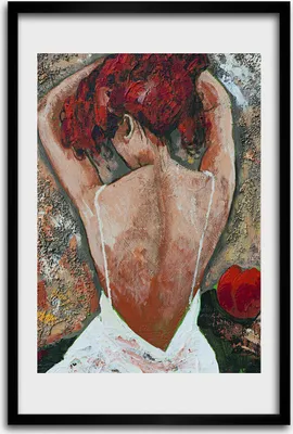 Produktbild von Bild - Bilderrahmen - 40 cm x 60 cm - MDF - Rahmen - Wandkunst - Frau