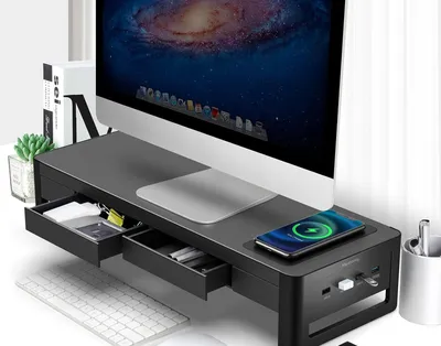 Produktbild von Meatanty 3-in-1-Monitorständer mit Lademodul und USB-Anschlüssen
