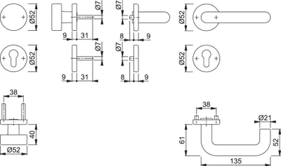 Produktbild von HOPPE Paris Wechselgarnitur-Rosette FS-K58/15/15S/138