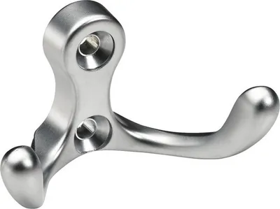 Produktbild von Garderobenhaken 2 Haken Zinkdruckguss aluoptik LxBxH 29/58/31 mm