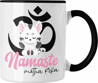 Produktbild von Trendation - Yoga Namaste Mother Geschenk  Yoga-Lehrer Geschenkidee Spruch Lustig Humor (Schwarz)