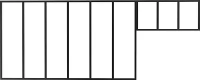 Produktbild von Innenfenster aus pulverbeschichtetem Aluminium Schwarz 180 x 105 cm + Oberlicht 83 x 40 cm (B x H) – BAYVIEW
