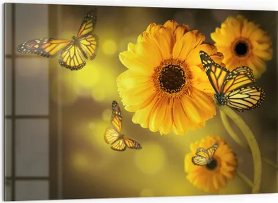 Produktbild von DEQORI Küchenrückwand Glas 60x40 cm 'Frühlingsfreude' Spritzschutz Bad Rückwand Küche