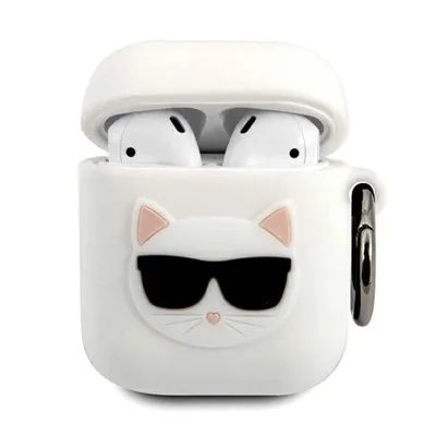 Immagine prodotto di Karl Lagerfeld Klaca2Silchwh Airpods 1/2Cover Biały/Bianco Silicone Choupette