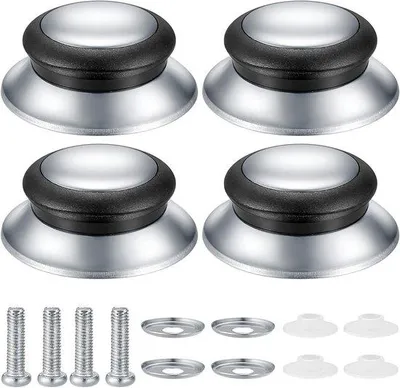 Immagine prodotto di Luce verde - Set da 4 copri-pentole resistenti al calore con manici in metallo, set di accessori da cucina in acciaio inossidabile con viti